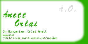 anett orlai business card